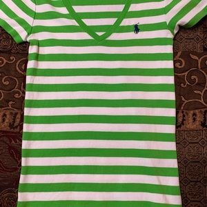 Ralph Lauren Sport Lime green/white stripe shirt